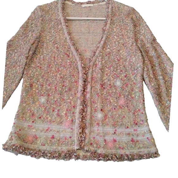 Escada Textured Button Long Sleeve Cardigan - Picture 5 of 11